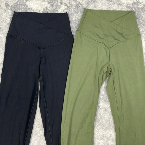 Lot of 2 Offline by Aerie Real Me High Rise Cross Over V Leggings Black Green S